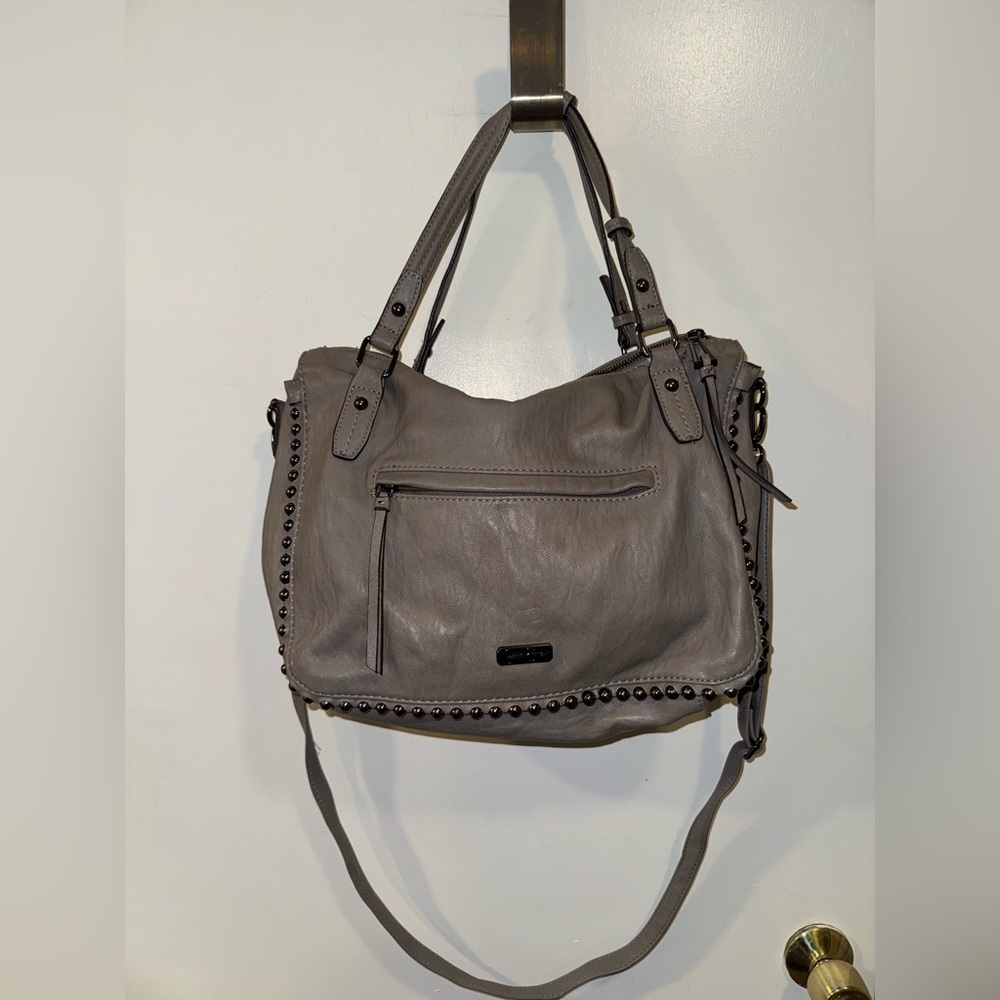 Jessica Simpson Camille Gray Shoulder Bag Featuring Studded Details Handbag